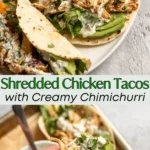 small batch shredded chicken tacos